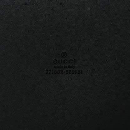 Gucci Calfskin Cut Out GG Embossed Medium Duffle Bag Black 5 of 8