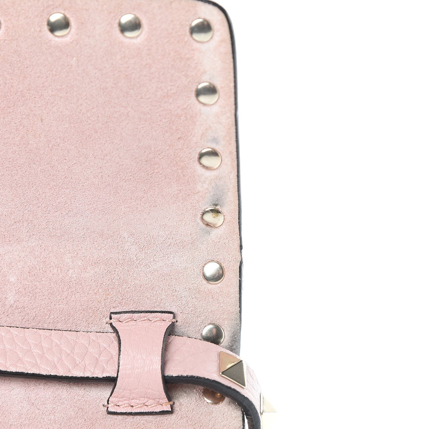 Pebbled Calfskin Medium Rockstud Flip Lock Crossbody Bag Rose Quartz