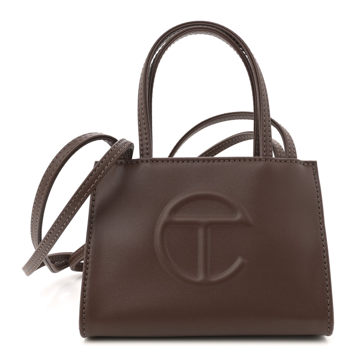 Telfar Vegan Leather Small Shopping Bag Chocolate 1 of 9