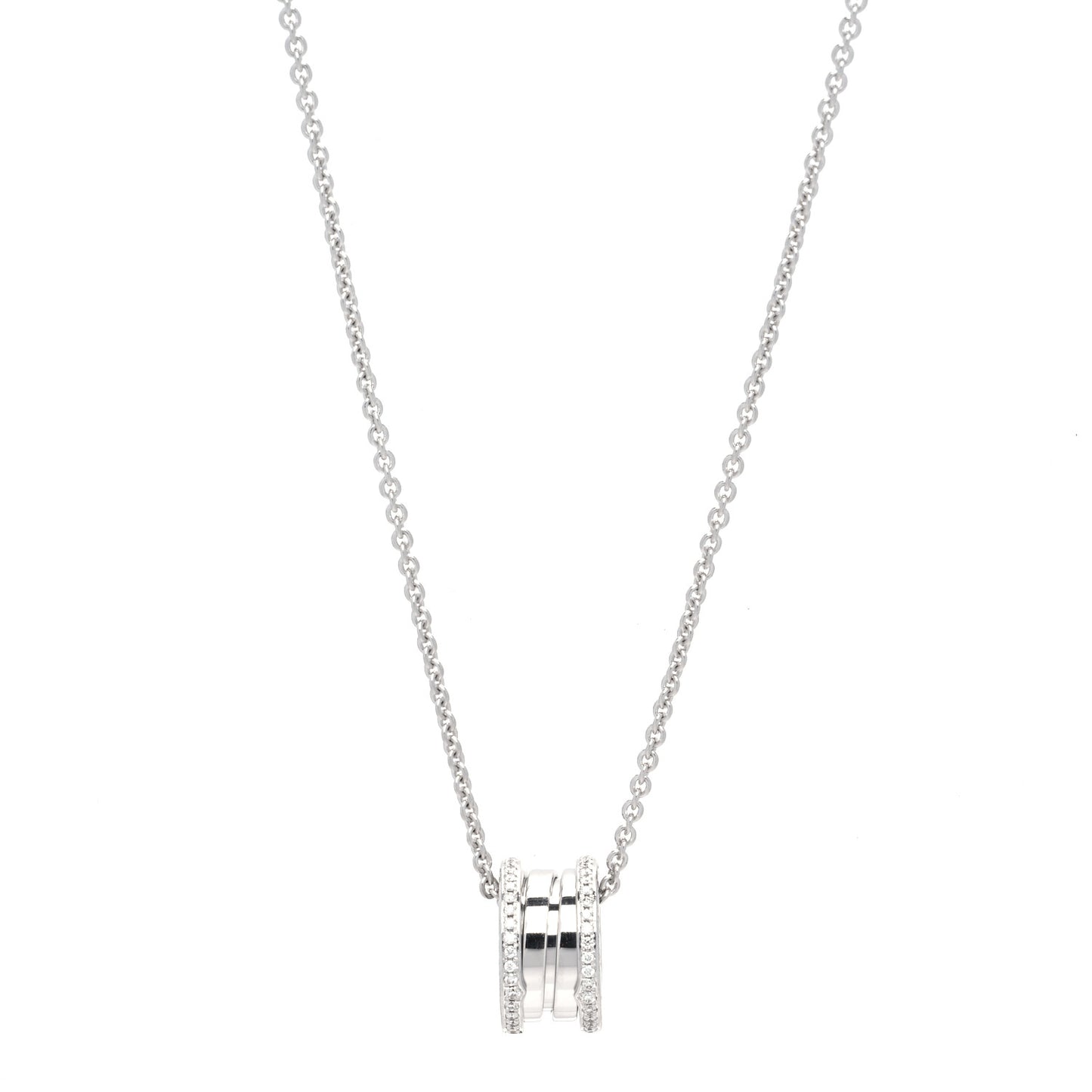 18K White Gold Diamond B.Zero1 Pendant Necklace
