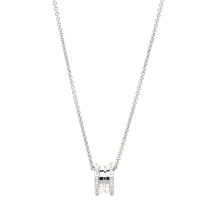 Bulgari 18K White Gold Diamond B.Zero1 Pendant Necklace 1 of 6
