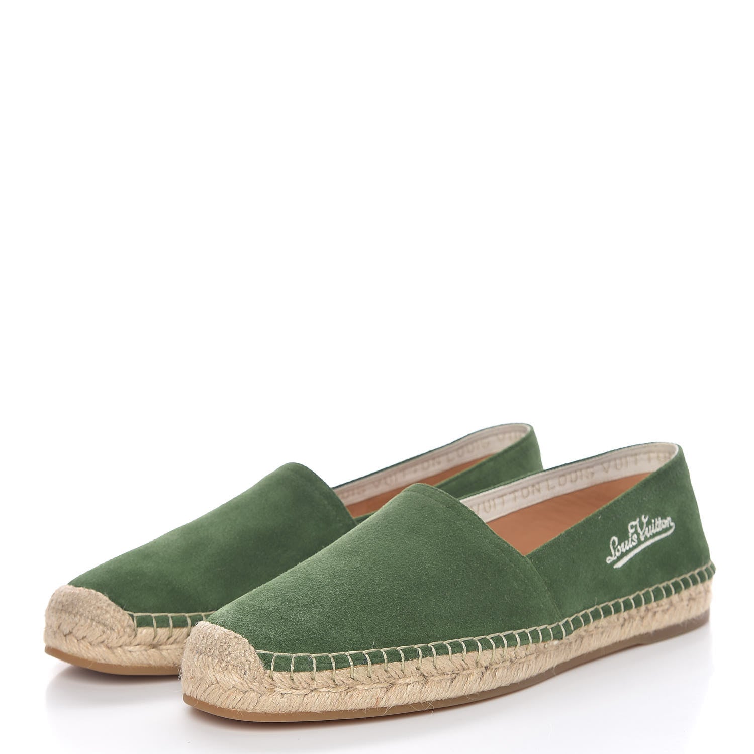 Louis Vuitton Suede Bidart Espadrilles 7 Green 3 of 12
