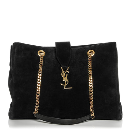 Saint Laurent Suede Monogram Cassandre Shopper Black 1 of 6