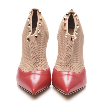 Valentino Garavani Nappa Knit Rockstud 105mm Sock Booties 37 Red 2 of 8