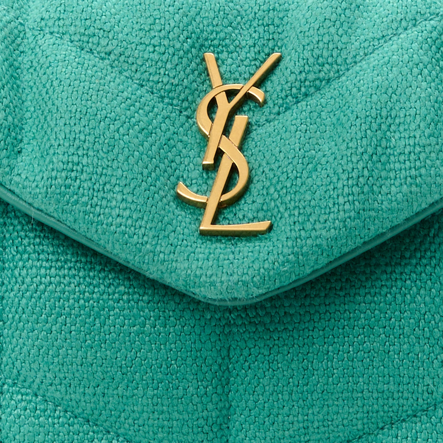 Saint Laurent Canvas Quilted Toy Loulou Puffer Monogram Chain Satchel Basil 9 of 12