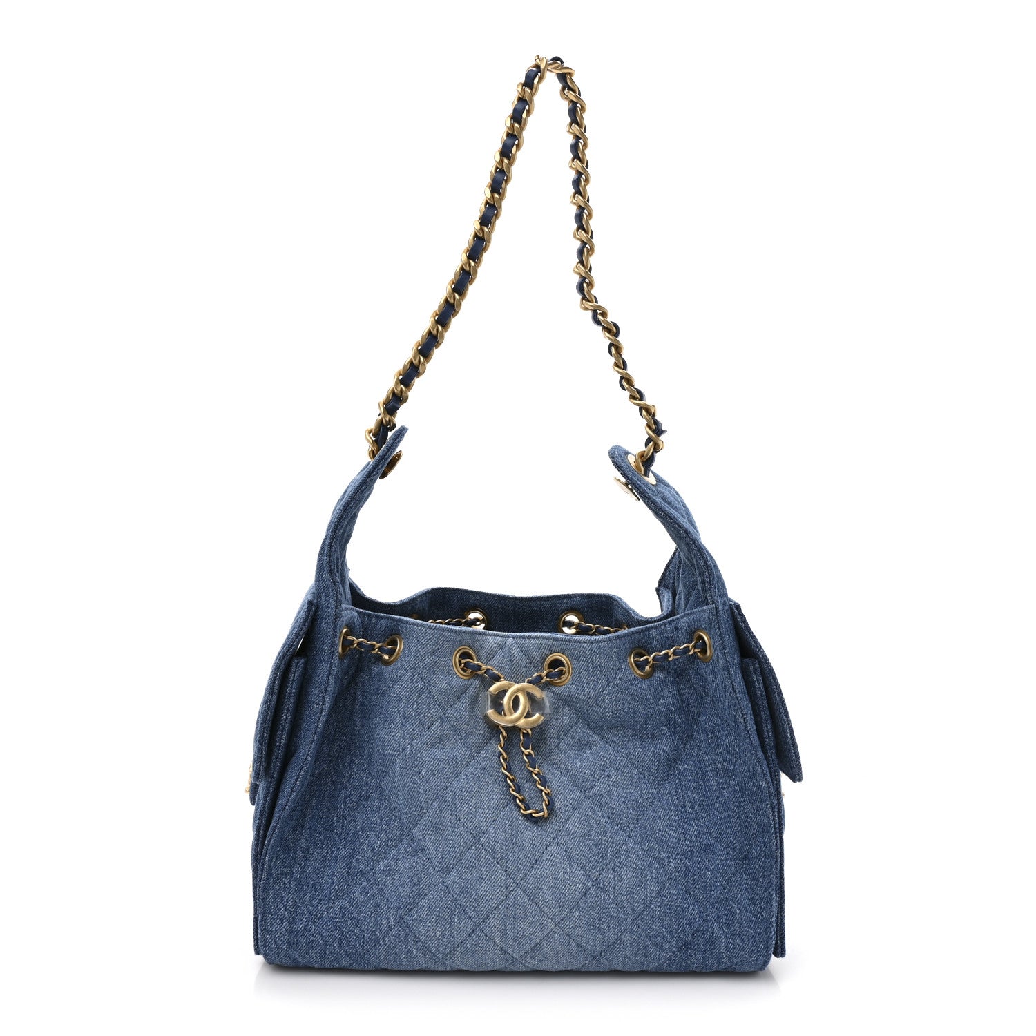 Chanel Washed Denim Quilted Small Chanel 25 Handbag Blue 1 of 10