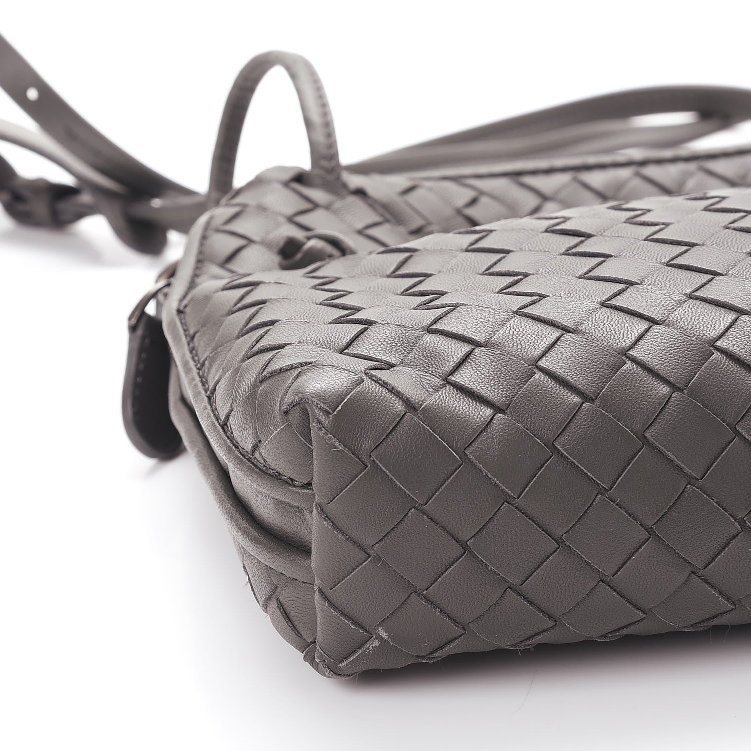 Bottega Veneta Nappa Intrecciato Pillow Crossbody Messenger Light Grey 14 of 15