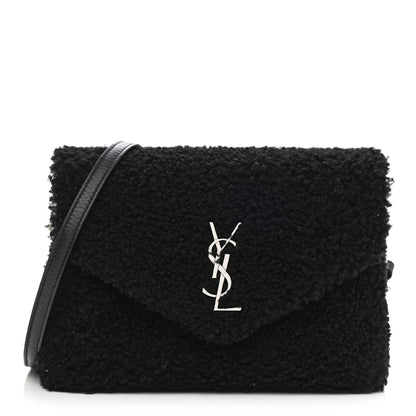 Saint Laurent Shearling Toy Loulou Shoulder Bag Black 1 of 8