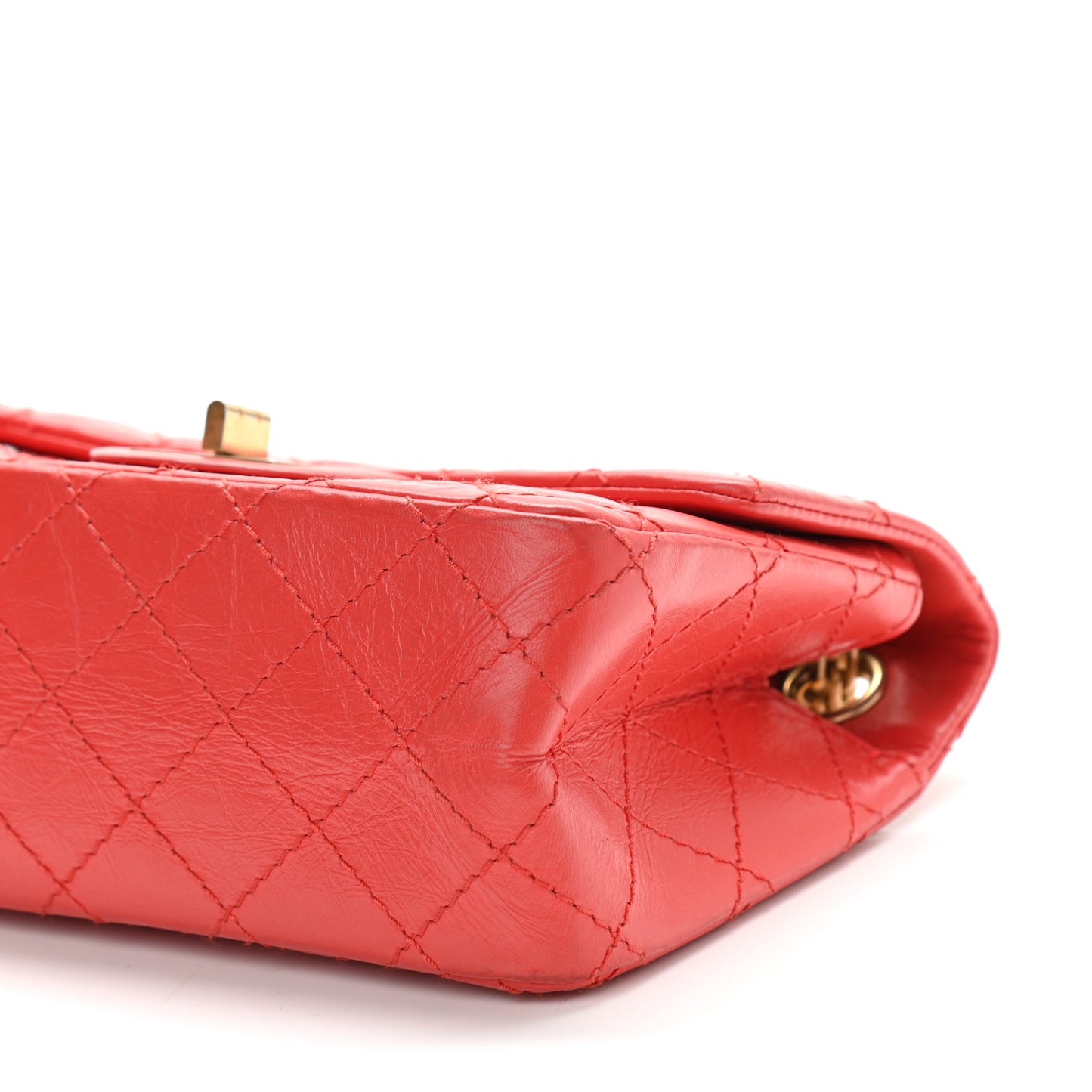Aged Calfskin Quilted 2.55 Reissue Mini Flap Red