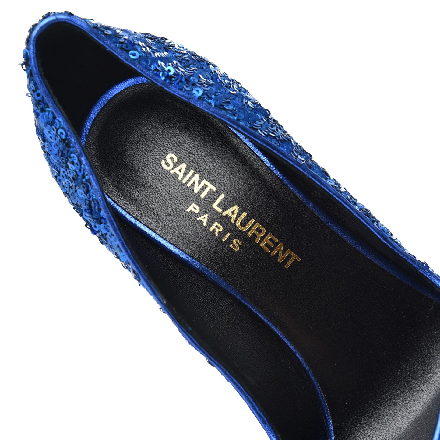 Sequin Paris 105 V Cut Pumps 35 Bleu Roy