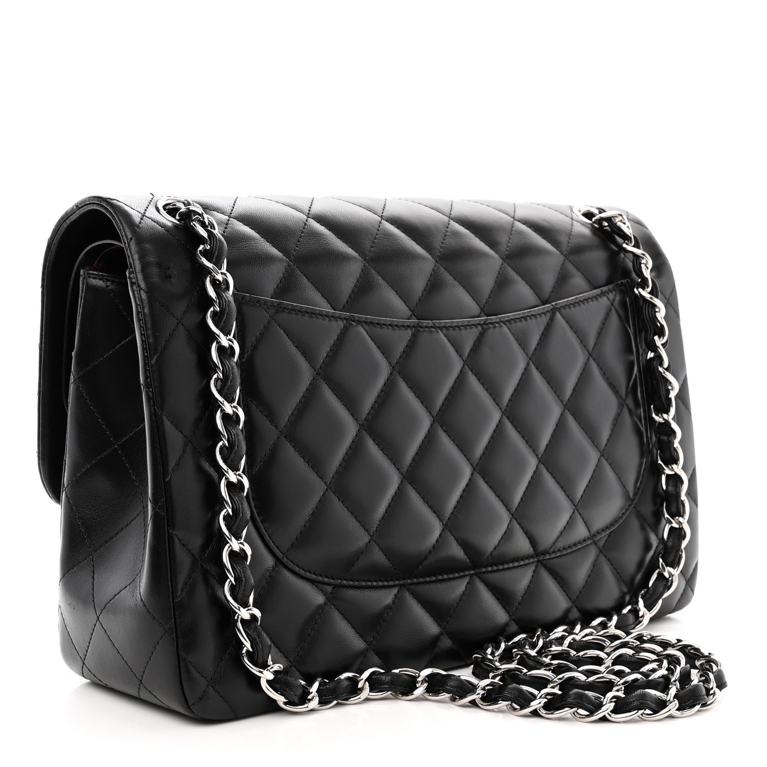 Chanel Lambskin Quilted Jumbo Double Flap Black 3 of 14