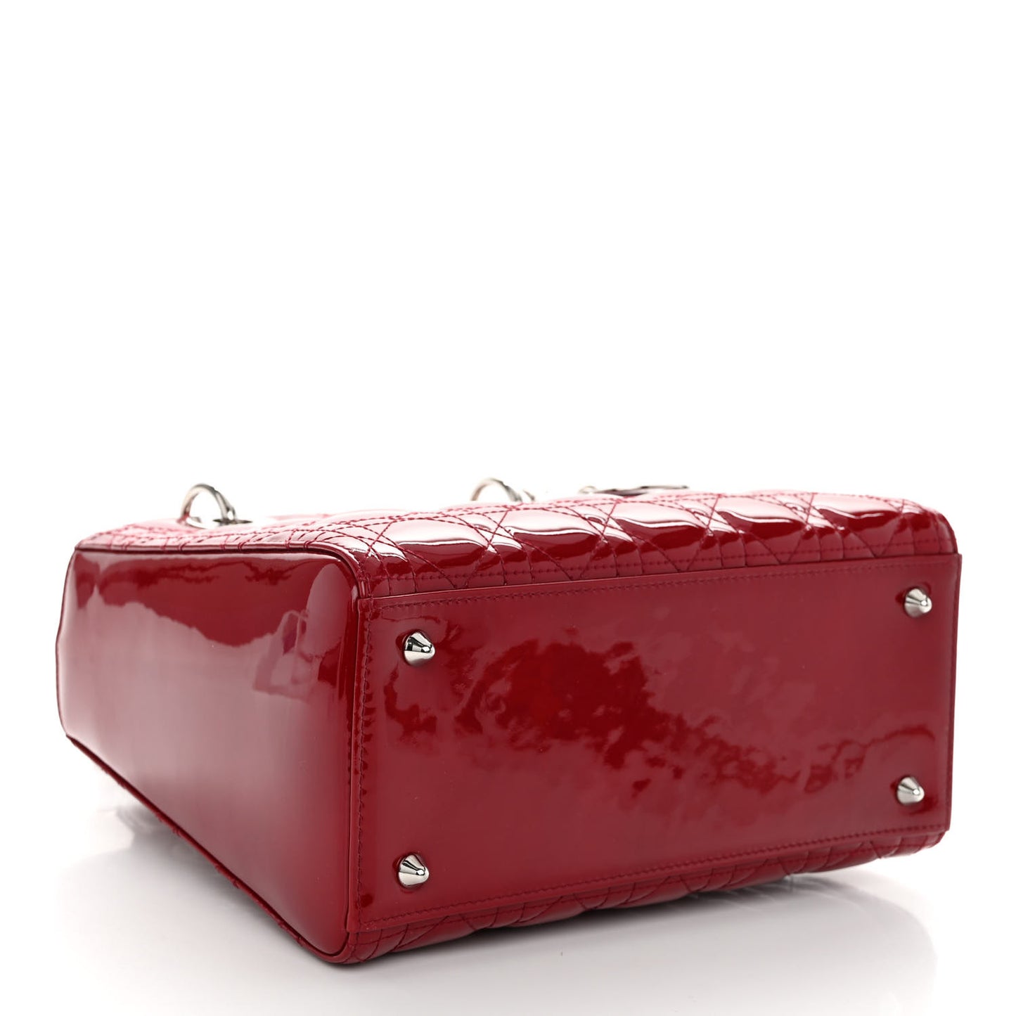 Patent Cannage Medium Lady Dior Burgundy Red