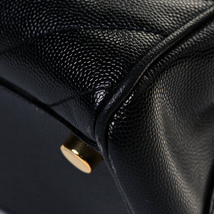 Saint Laurent Grain De Poudre Matelasse Chevron Monogram Shopping Bag Black 7 of 11