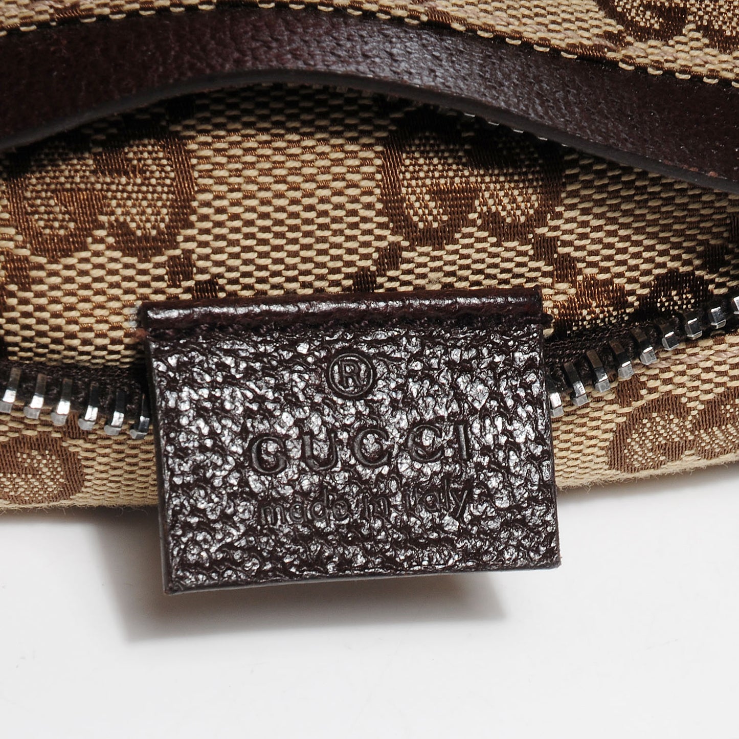 GG Monogram Web Double Pocket Belt Bag Dark Brown