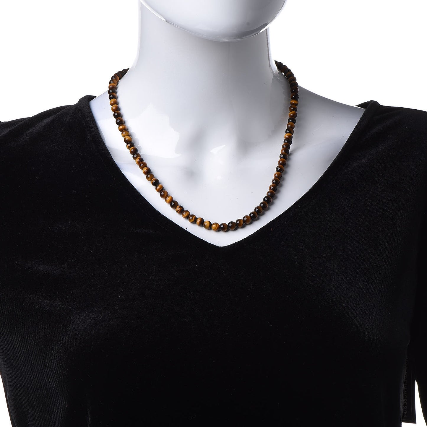 Sterling Silver Tigers Eye 5mm Spiritual Beads Necklace