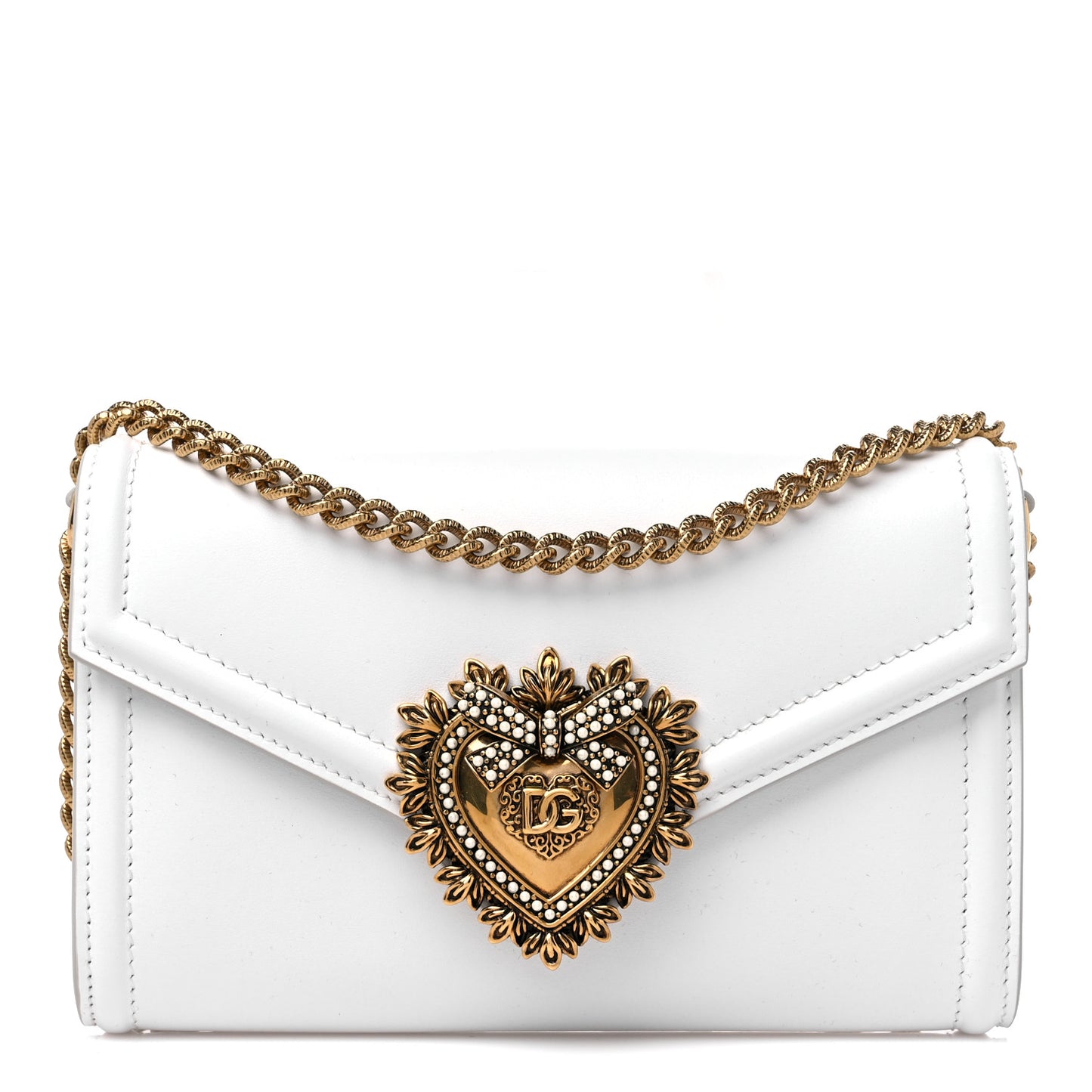 Calfskin Mini Devotion Crossbody Bag White