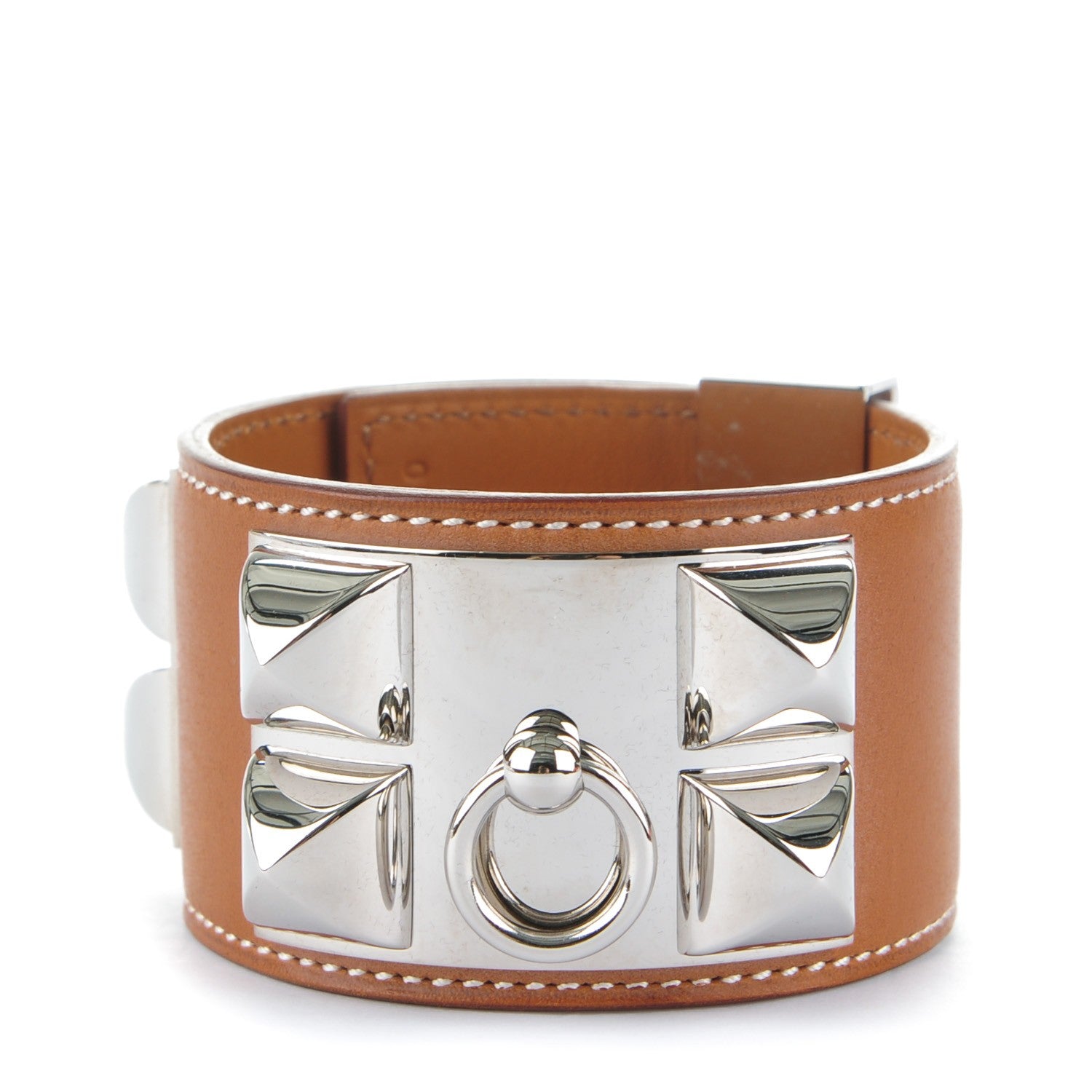 Hermes Barenia Collier De Chien CDC Bracelet S Fauve 1 of 7