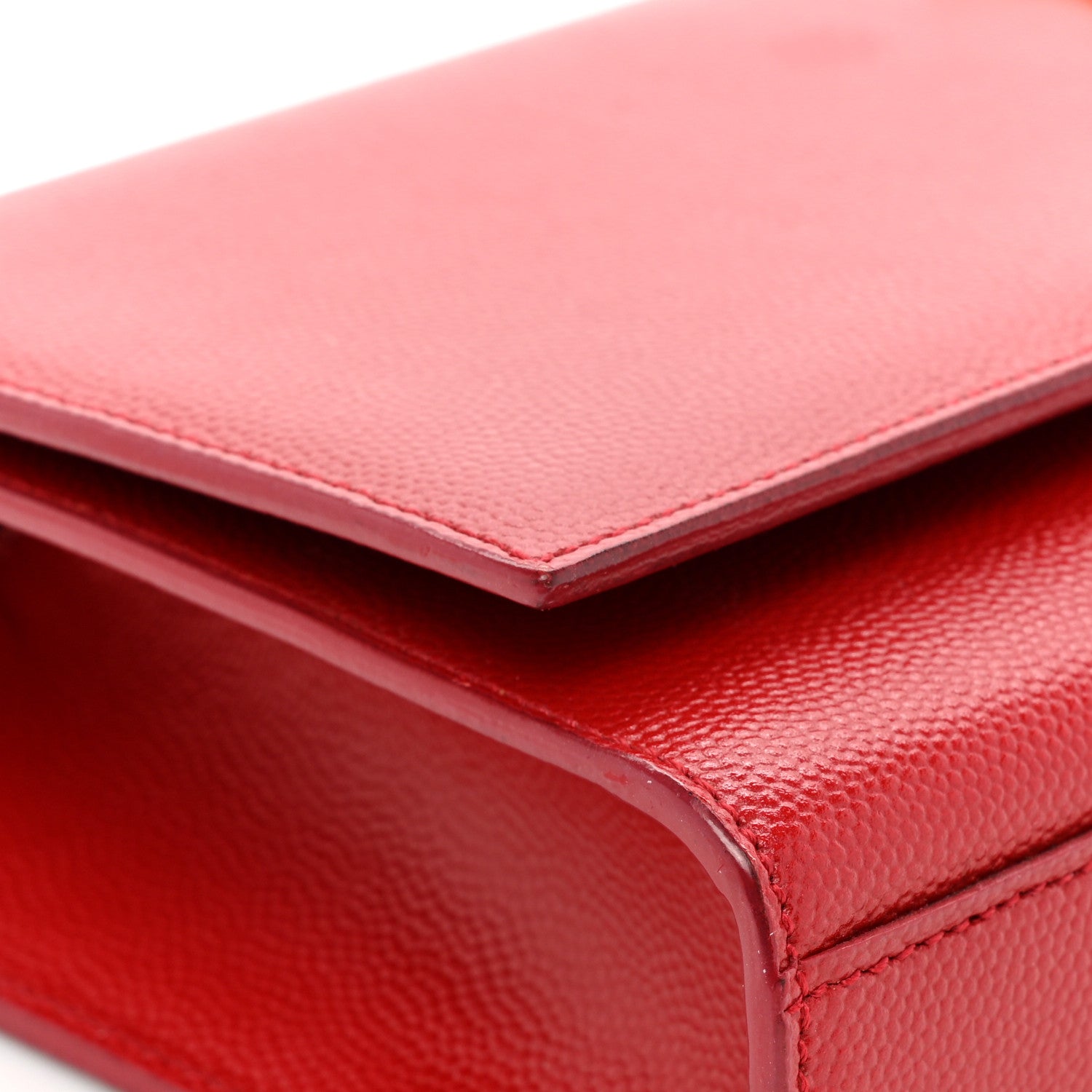 Saint Laurent Calfskin Monogram Cassandre Clutch Rouge Orient 14 of 20
