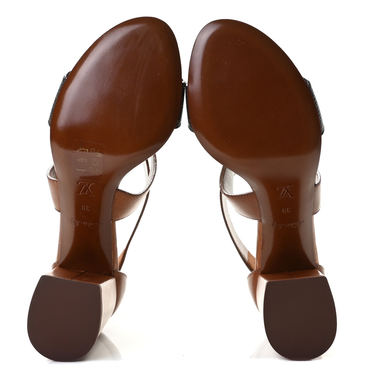 Louis Vuitton Calfskin Monogram Horizon Sandals 39 Cognac Brown 7 of 9