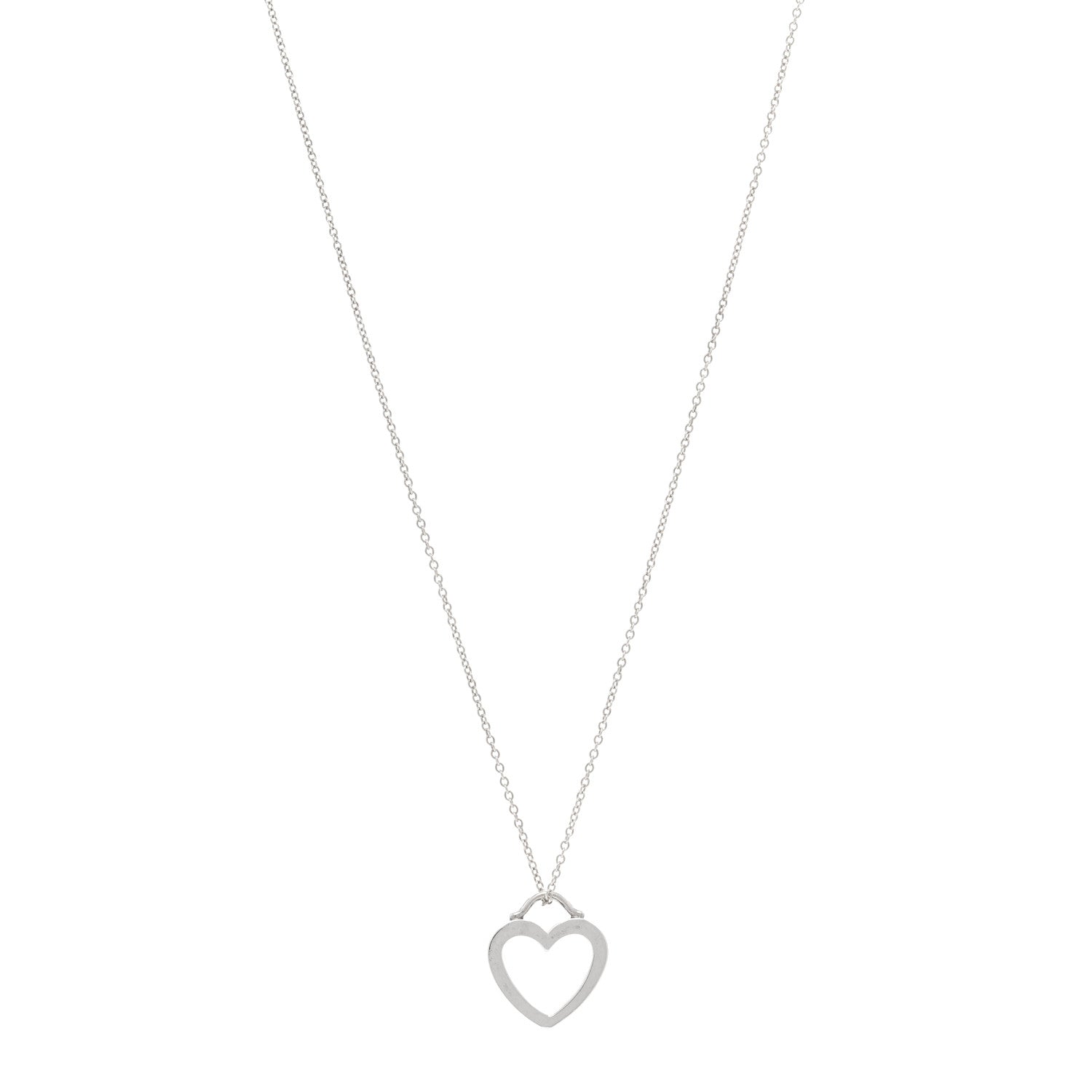 Tiffany Sterling Silver Heart Pendant Necklace 1 of 4