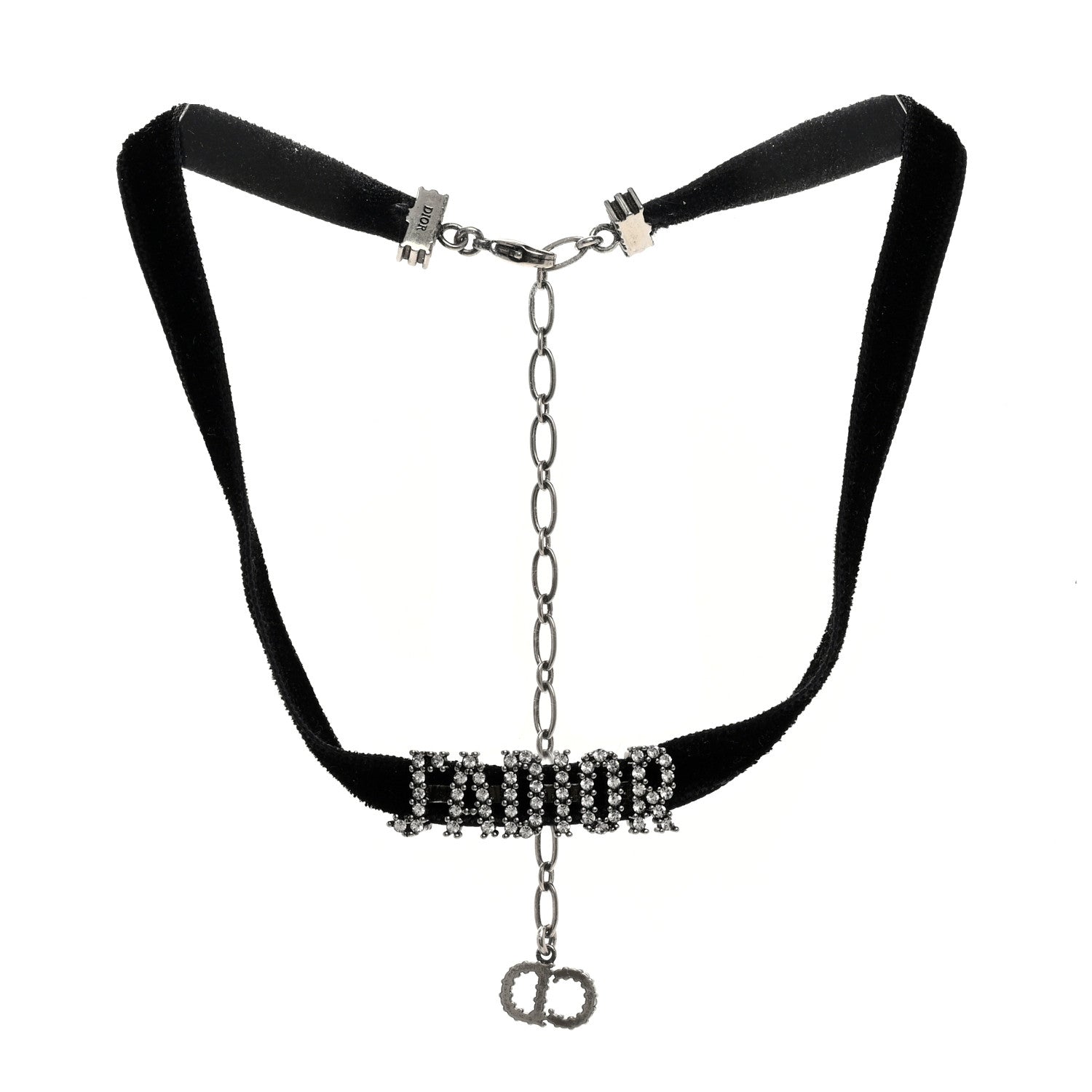 Christian Dior Velvet Crystal J’Adior Choker Necklace Black 3 of 5