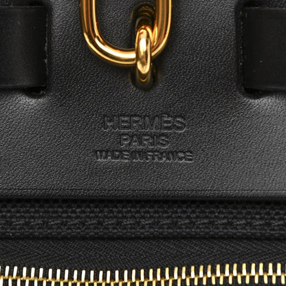 Hermes Military Toile Vache Hunter Herbag Zip Retourne 31 PM Black 7 of 12
