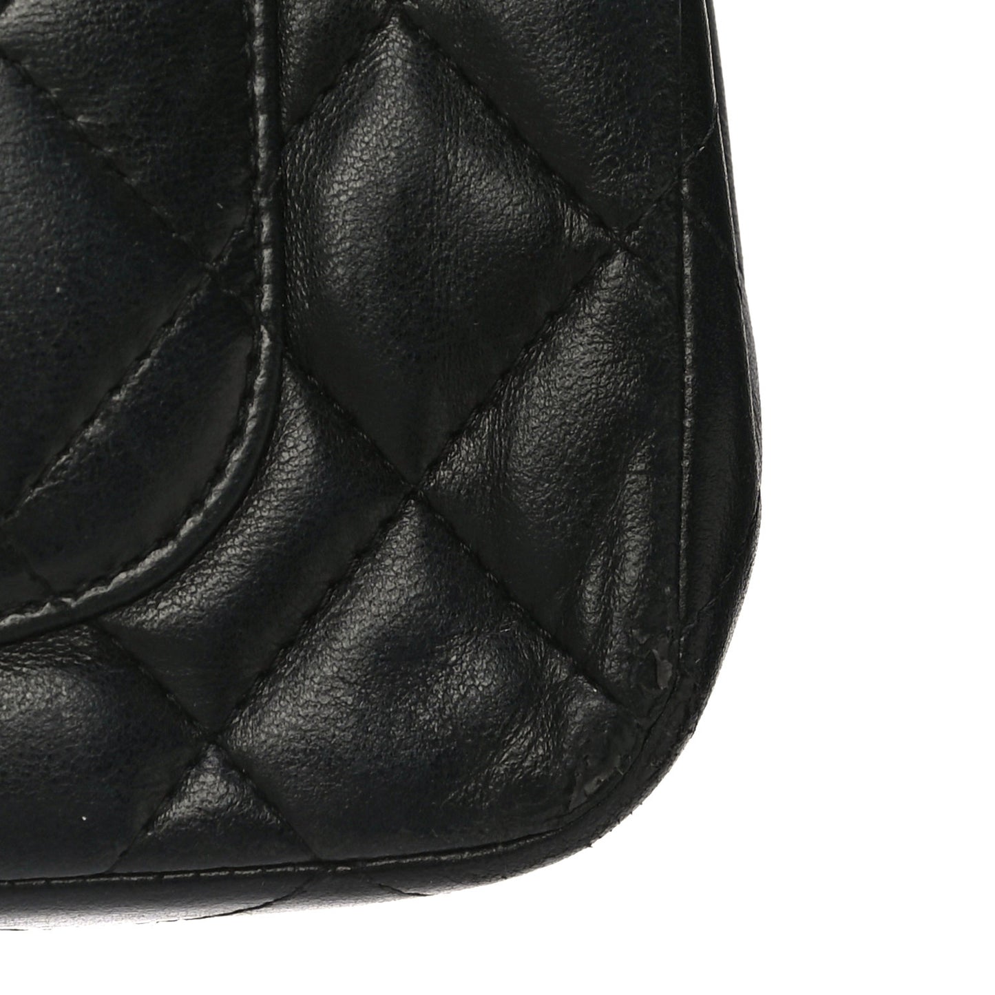 Lambskin Quilted Valentine Charms Mini Rectangular Flap Black