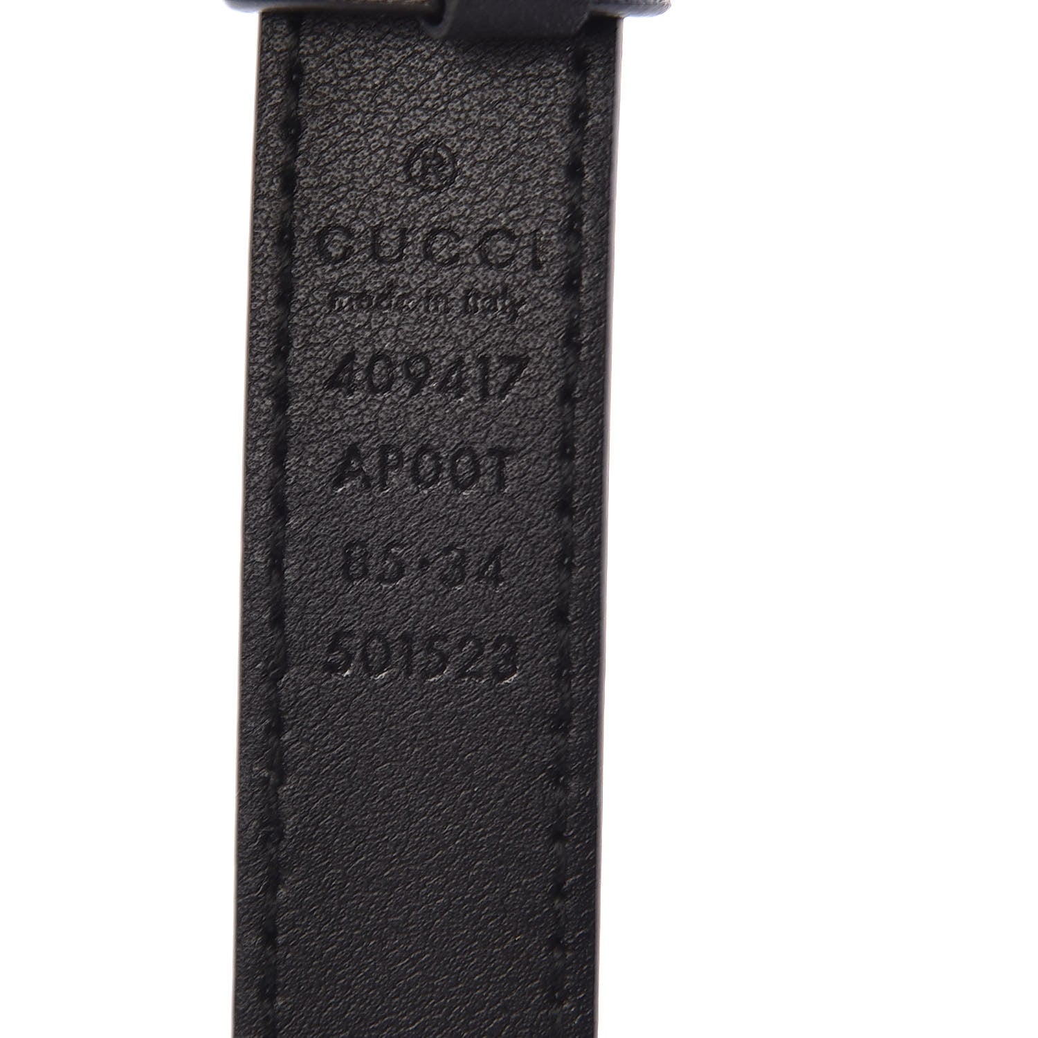 Gucci Calfskin Double G 20mm Belt 85 34 Black 4 of 6