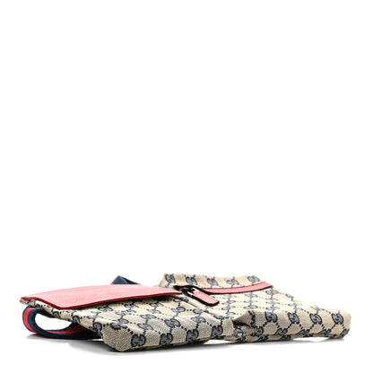 Gucci GG Monogram Web Double Pocket Belt Bag Navy Red 4 of 11