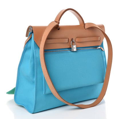 Hermes Toile Vache Hunter Herbag Zip 39 MM Bleu Azteque 5 of 13