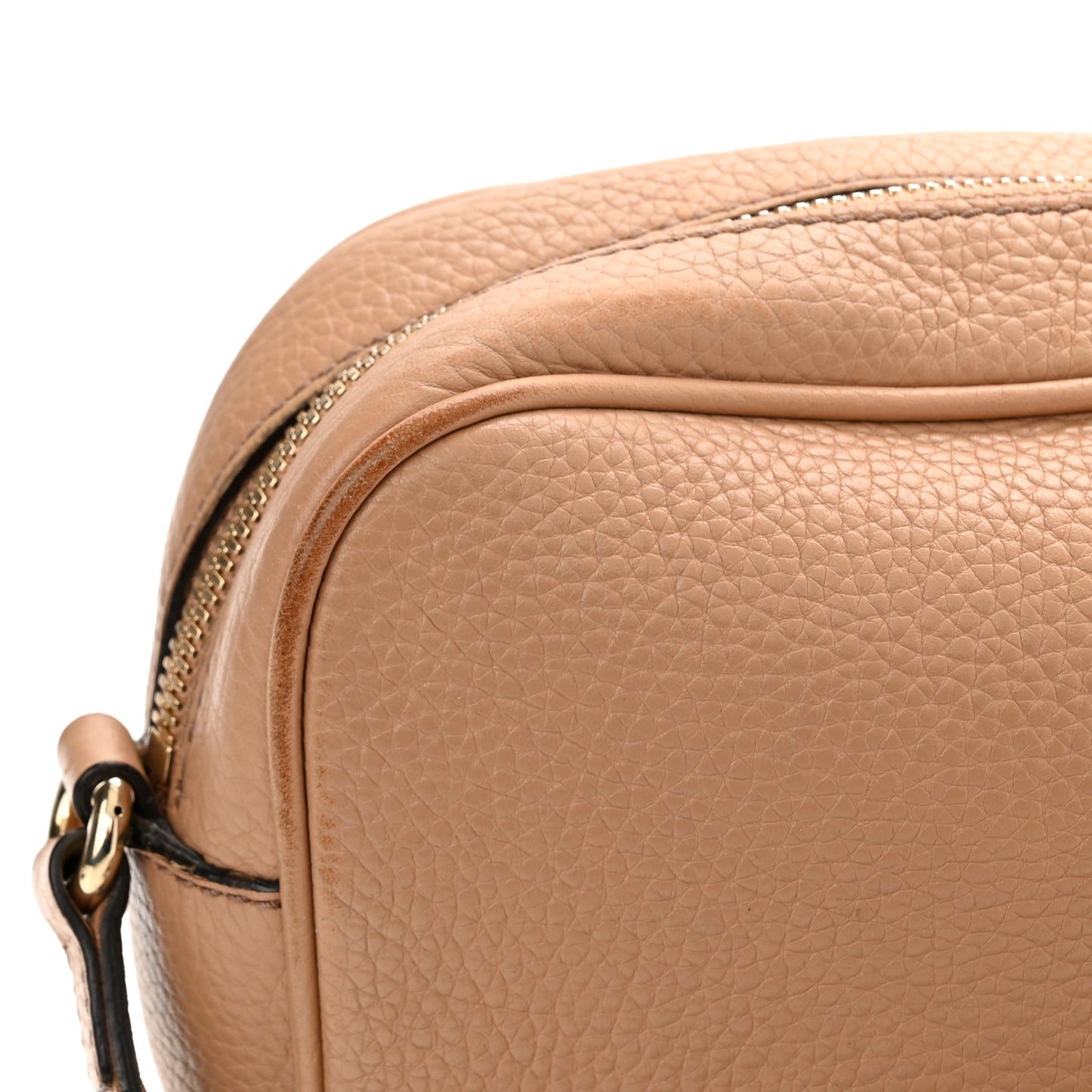Pebbled Calfskin Small Soho Disco Bag Camelia