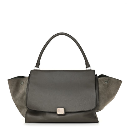 Celine Calfskin Suede Large Trapeze Grey 1 of 18