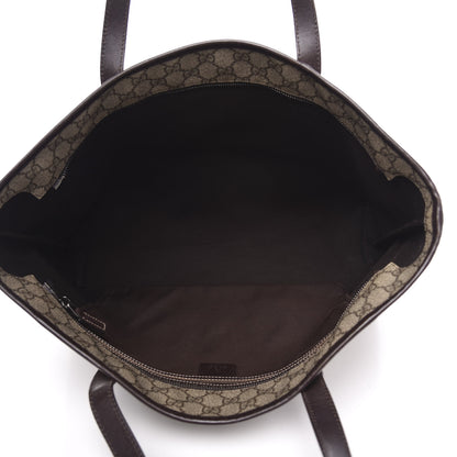 Gucci GG Supreme Monogram Medium Zippered Shopping Tote Dark Brown 5 of 12
