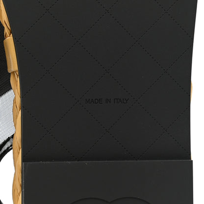 Chanel Mesh Patent Calfskin Velcro Dad Sandals 39.5 Black 6 of 9