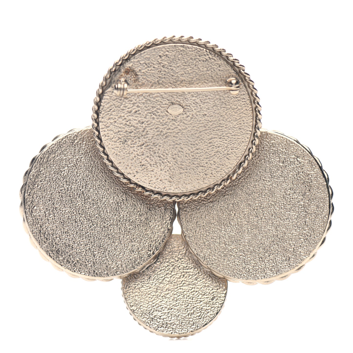 Logo Button Brooch Gold