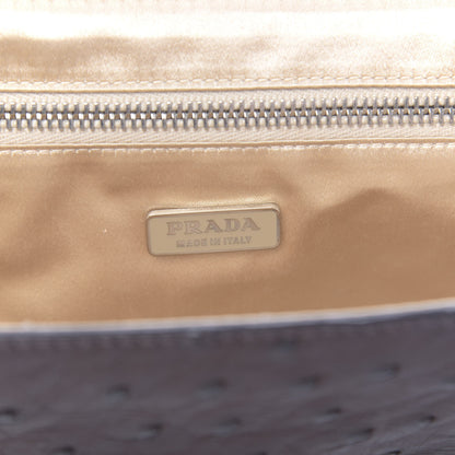 Prada Ostrich Beaded Bag Brown 6 of 10