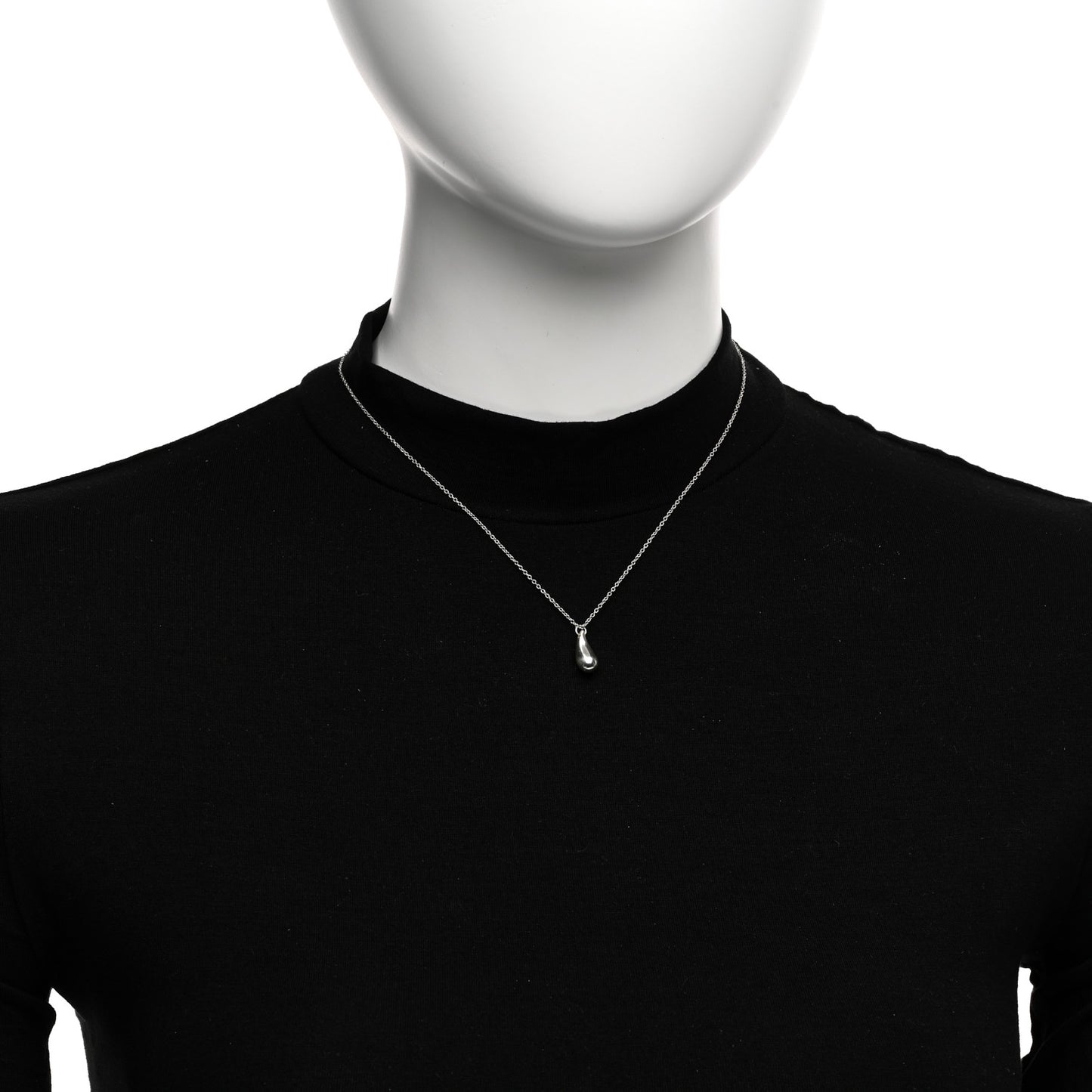 Sterling Silver 12mm Elsa Peretti Teardrop Pendant Necklace