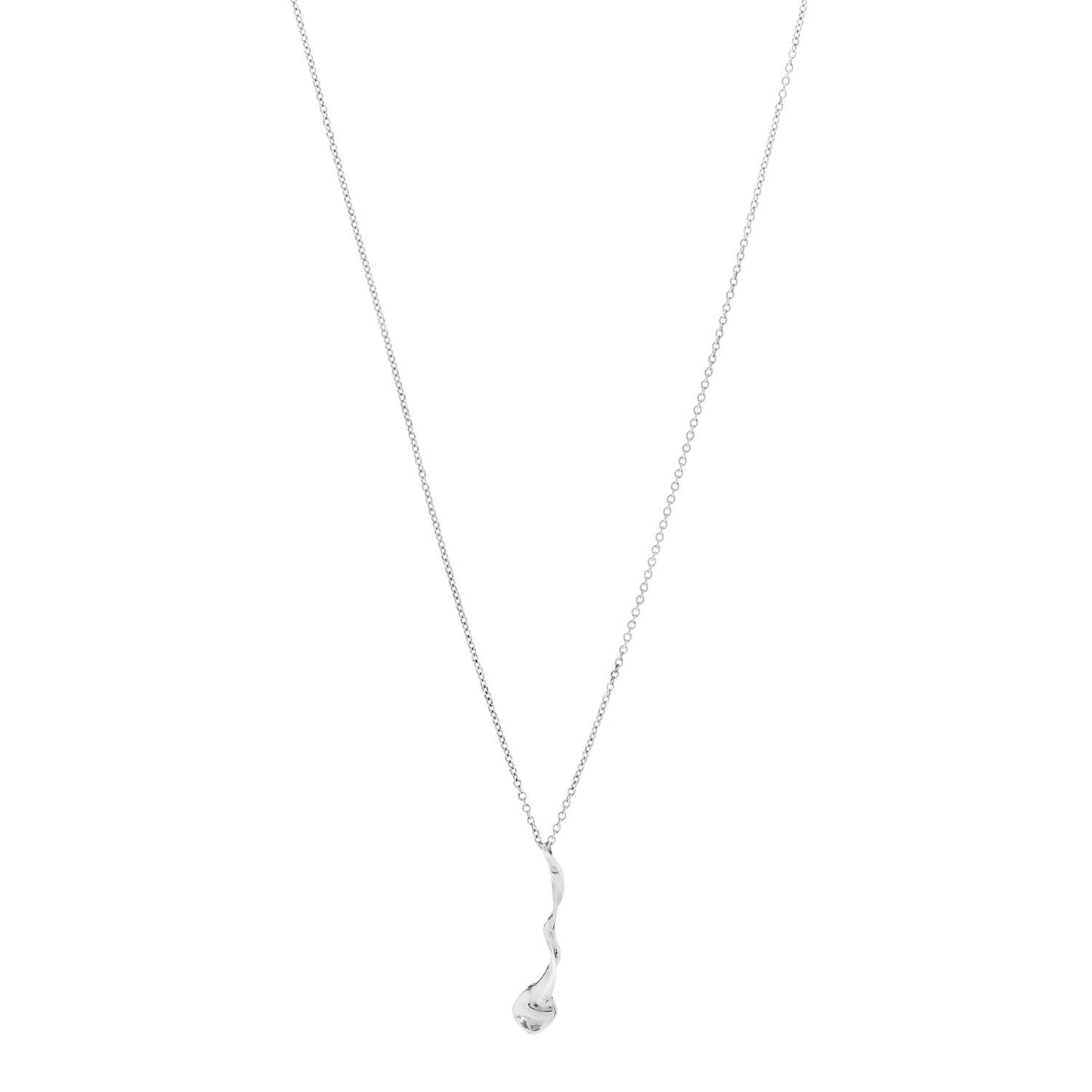 Sterling Silver Frank Gehry Orchid Drop Pendant Necklace
