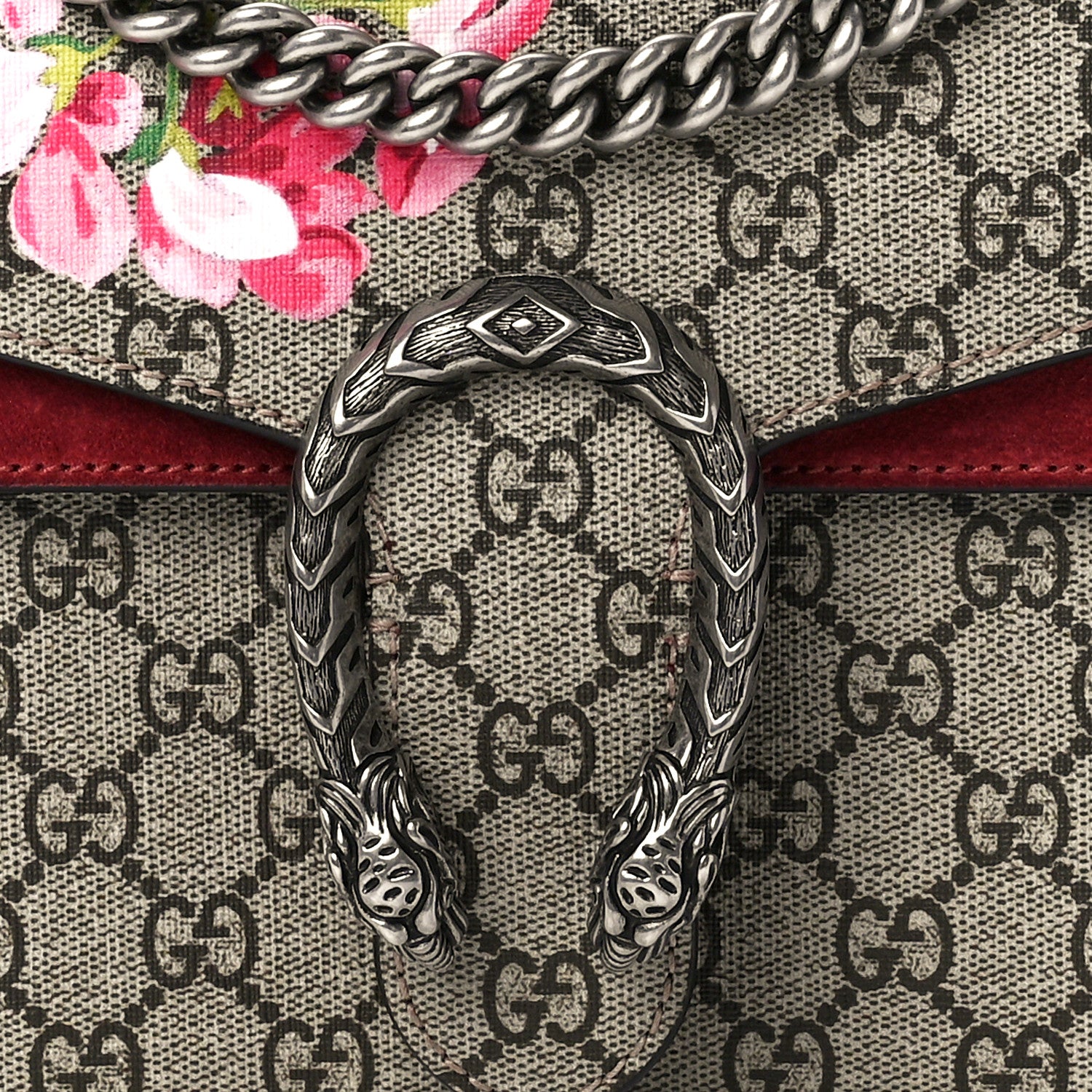 Gucci GG Supreme Monogram Blooms Small Dionysus Shoulder Bag Beige Multicolor Dry Rose 8 of 11