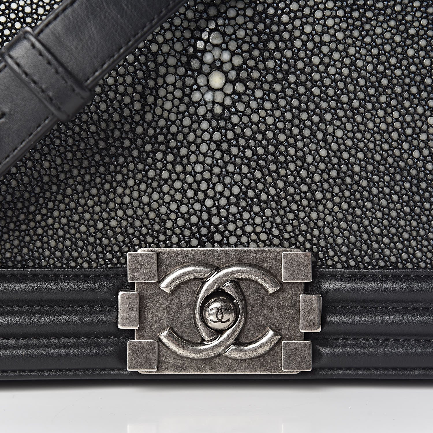 Chanel Galuchat Stingray Small Boy Flap Black 8 of 10