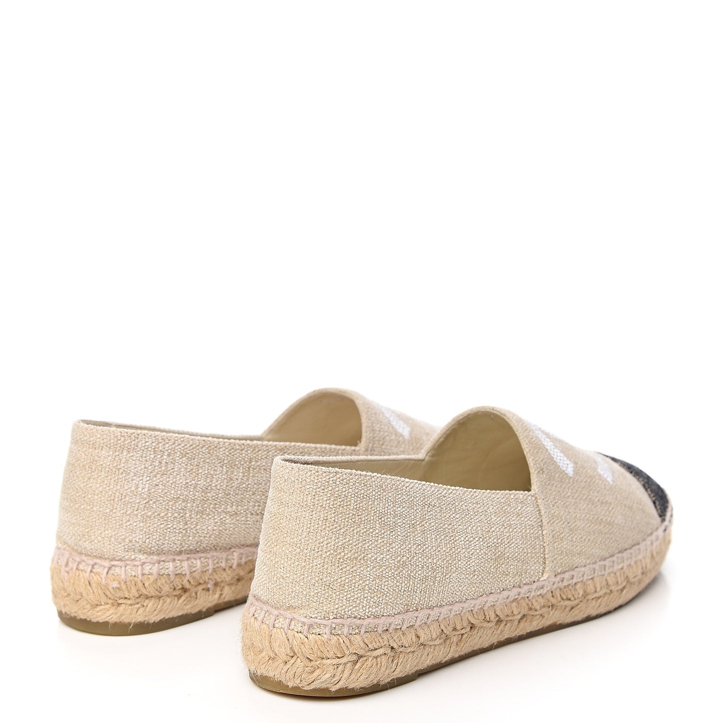 Toile Sequin CC Espadrilles 40 Beige Black