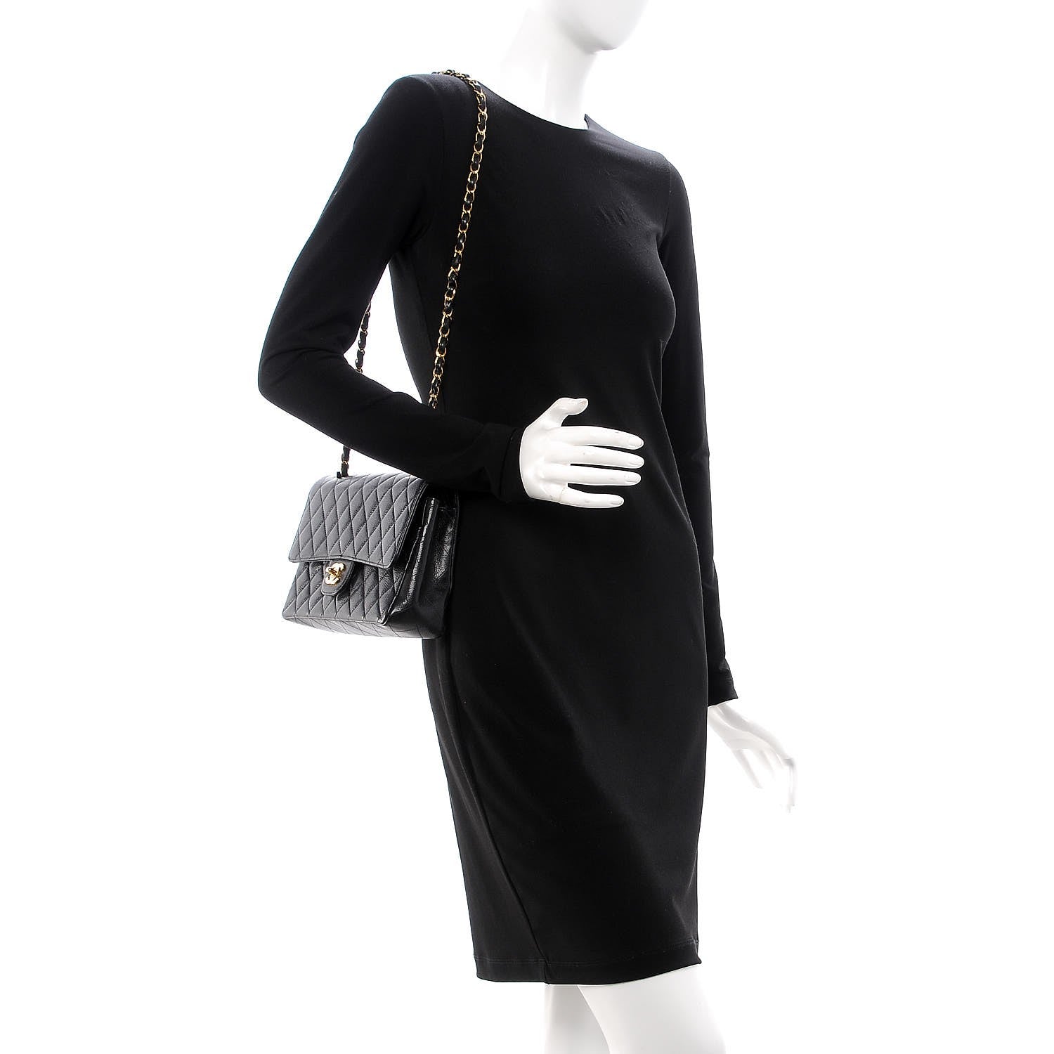 Chanel Caviar Quilted Medium Double Flap Black 2 of 9