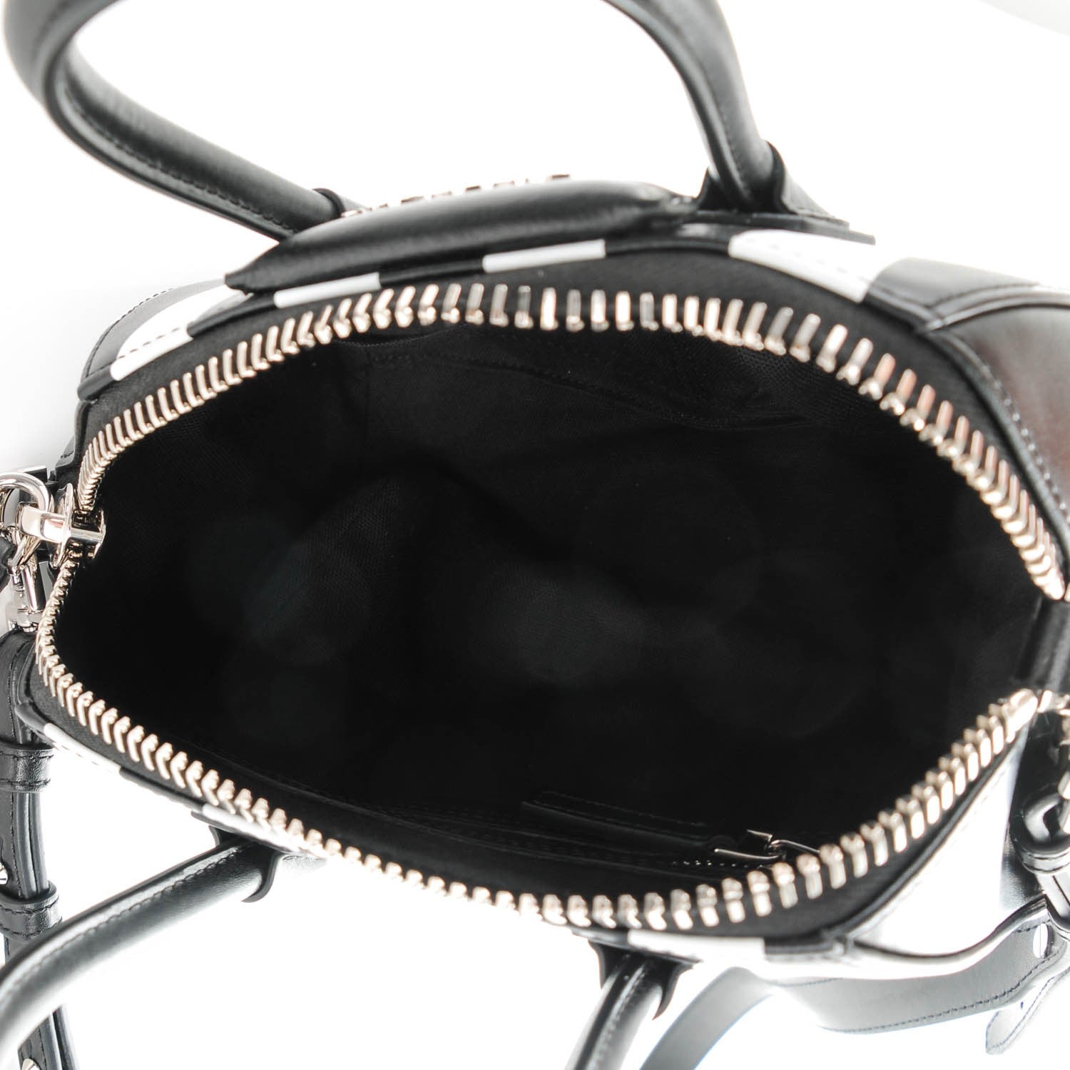 Givenchy Calfskin Striped Mini Antigona Black White 5 of 8