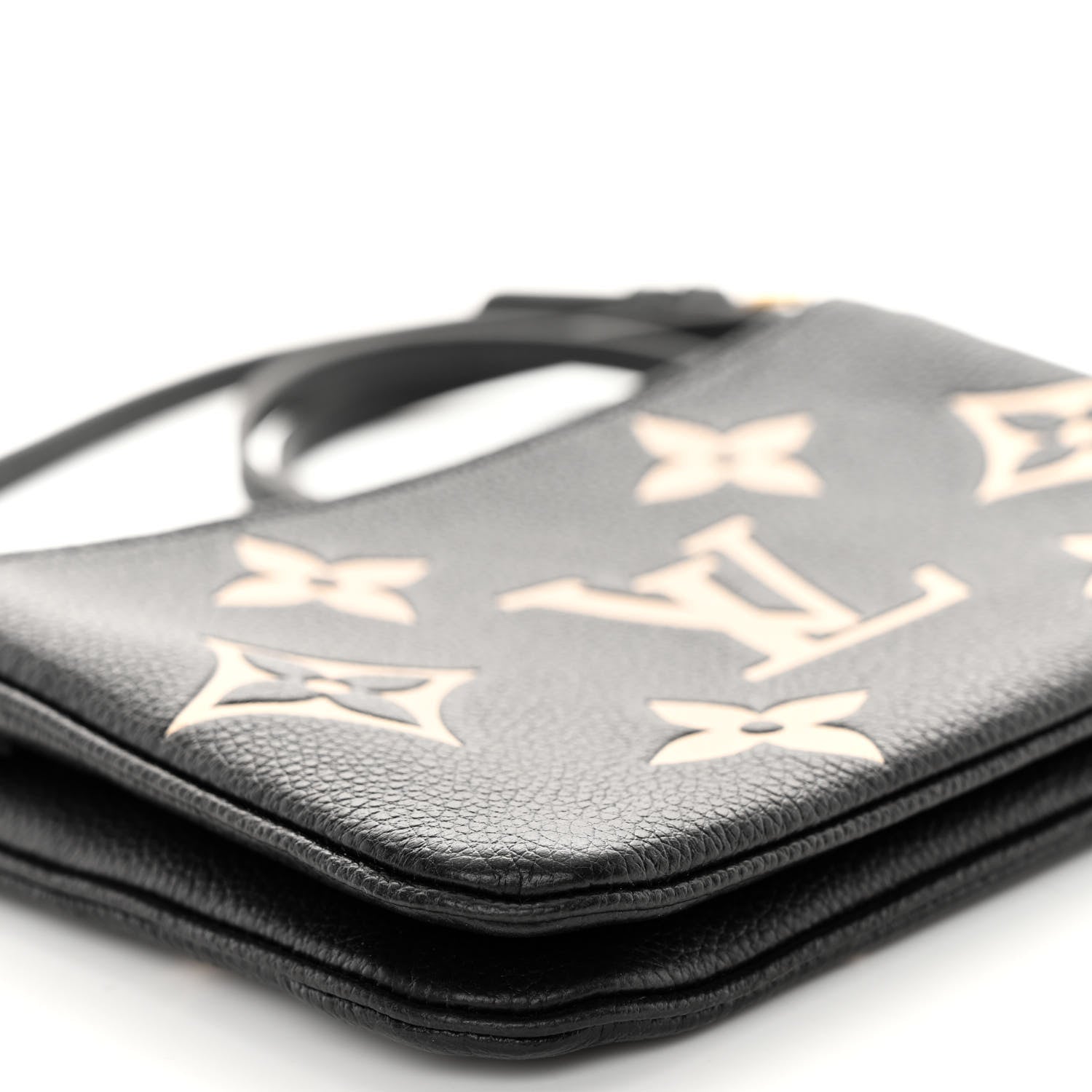 Louis Vuitton Empreinte Monogram Giant Double Zip Pochette Black Cream 9 of 10