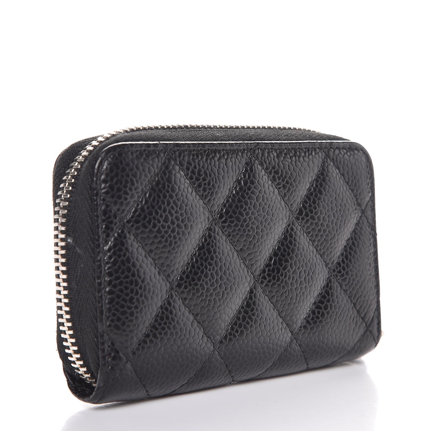 Chanel Caviar Quilted Zip Coin Purse Black 3 of 8