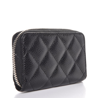 Chanel Caviar Quilted Zip Coin Purse Black 3 of 8