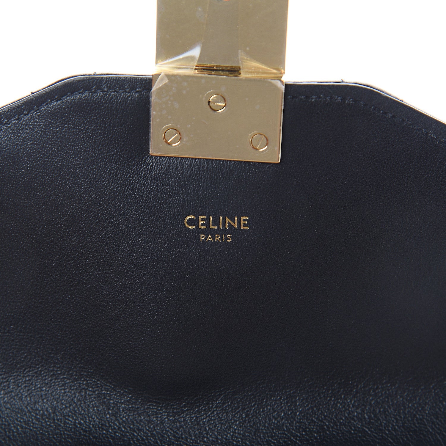 Celine Calfskin Quilted Medium C Bag Black Beige 5 of 8