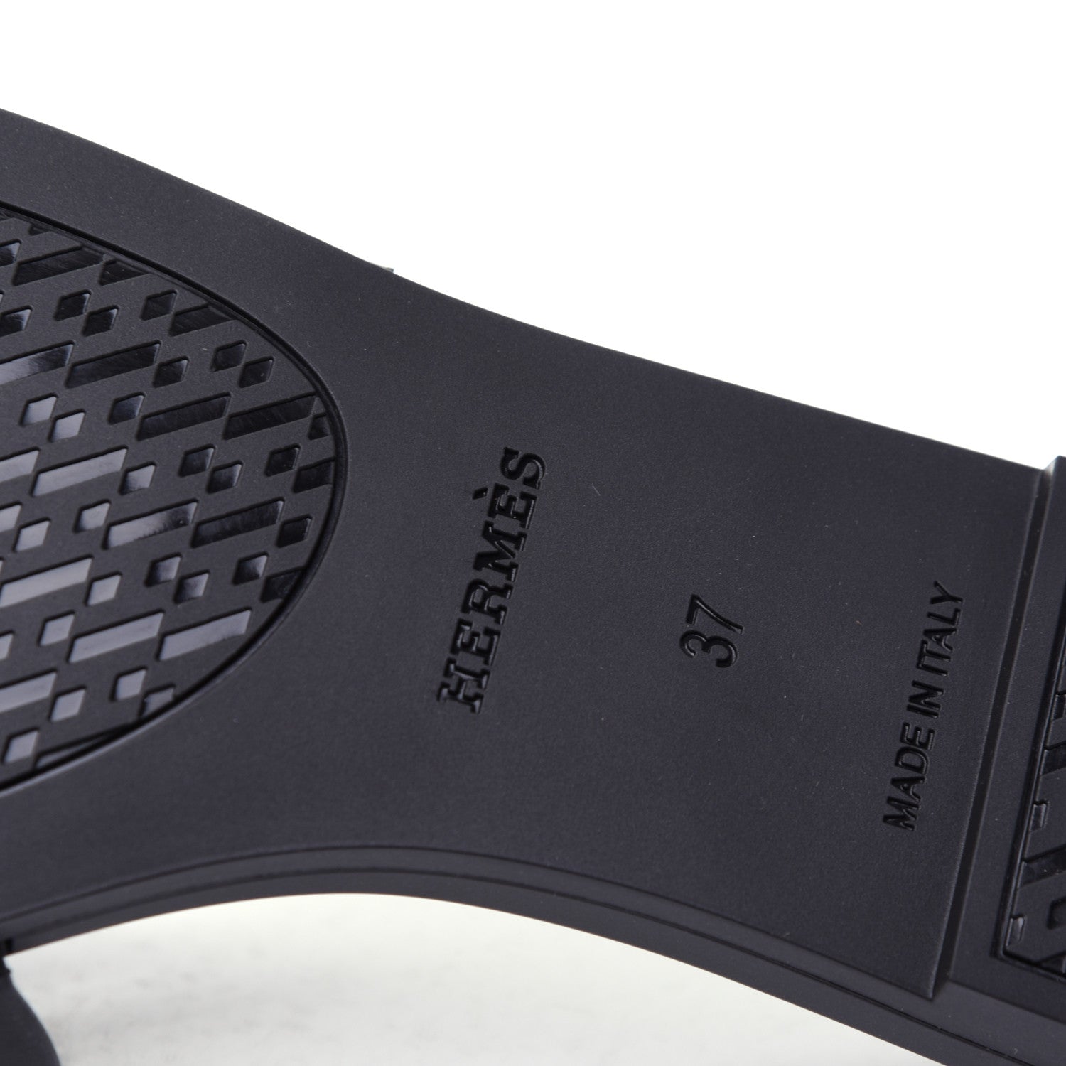 Hermes Rubber Aloha Sandals 37 Black 9 of 10