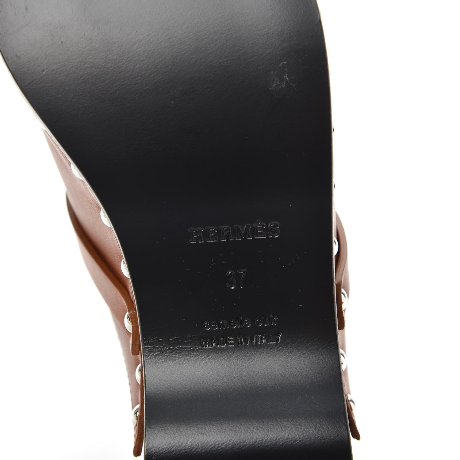 Hermes Heritage Calfskin Carlotta Mules 37 Naturel 6 of 7