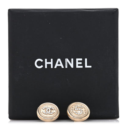 Chanel Crystal CC No 5 Round Earrings Gold 5 of 5